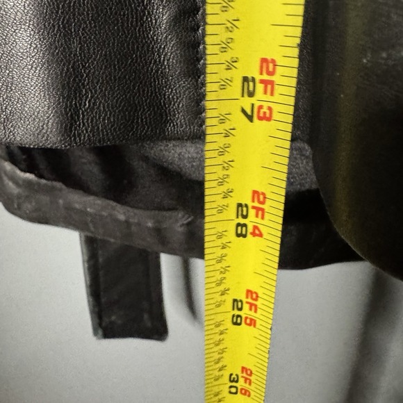 Jacqueline Ferrari Black Lambskin Leather Belted Jacket Coat Women's Medium Y2k - Picture 11 of 11